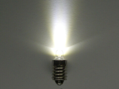 LED豆電球 E10/13型 DC1.0-3.5V 中+外- ∅5.0白色15°22cd(NSPW500CS-U) 1個パック 生産終了